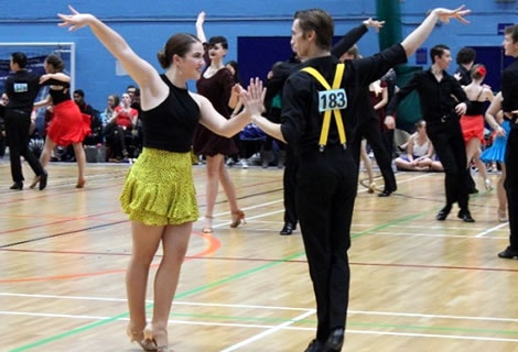 Competing in a ballroom dancing  competition in Blackpool – we came third!