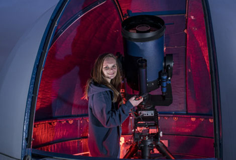 Christine with telescope 